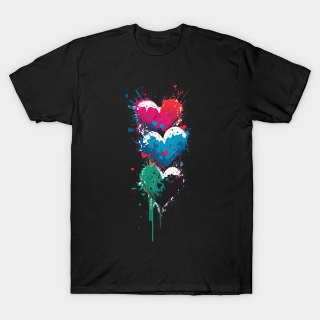 Stacked Hearts T-Shirt by Urban Archeology Shop Gallery